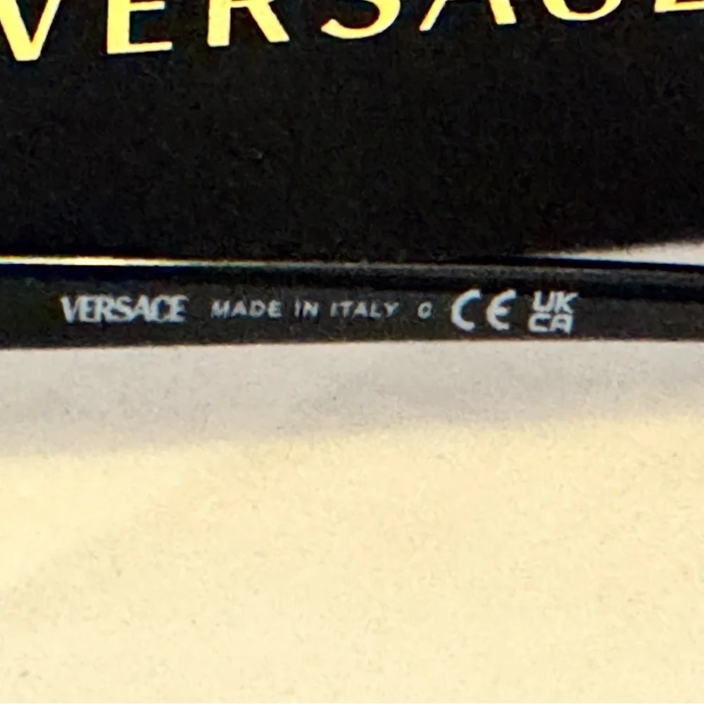 Versace VE2140 Shield Sunglasses – Gold/Black – Authentic, With Box & Papers - Picture 7 of 9